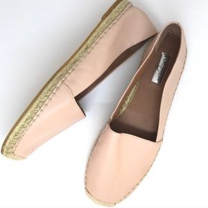 Blush pink leather espedrille